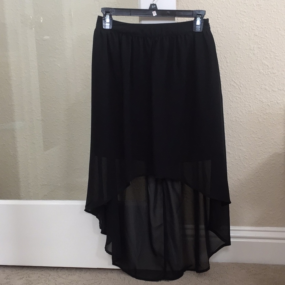 XXI Black Chiffon High-low Skirt